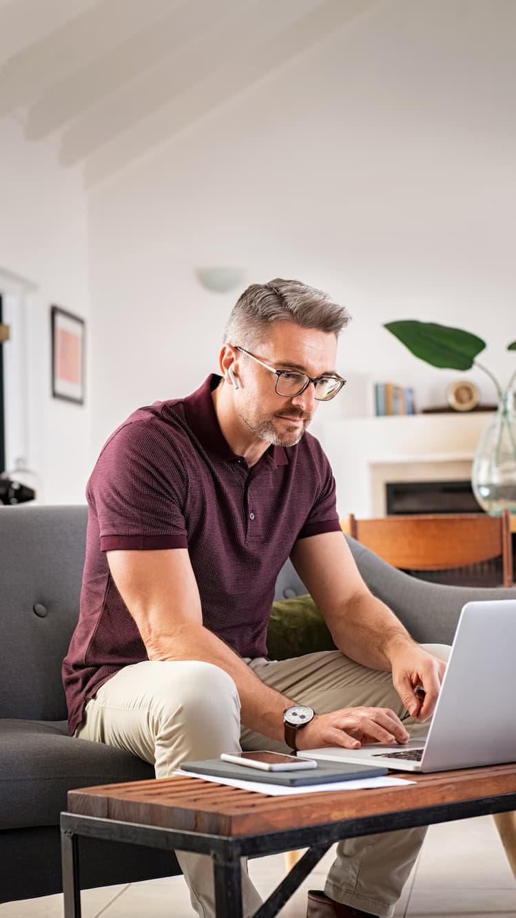 man using laptop